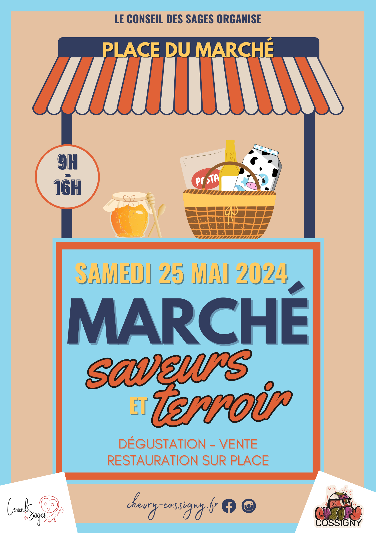 Affiche marché saveurs et terroir 2024